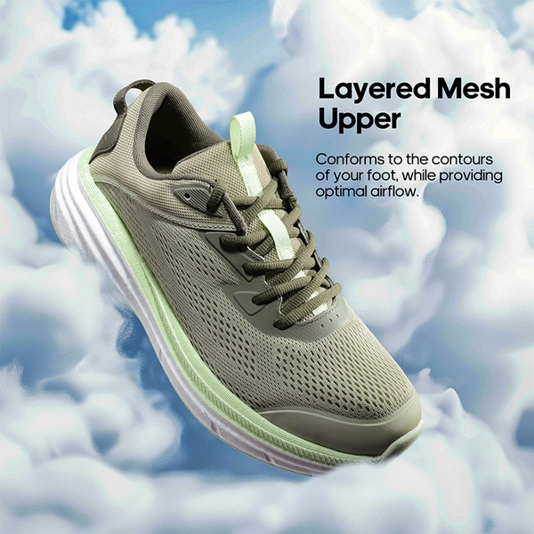 [FlexLife] Men's Knitted Comfortable Lightweight Running Shoes - OLIVE GREEN - 1